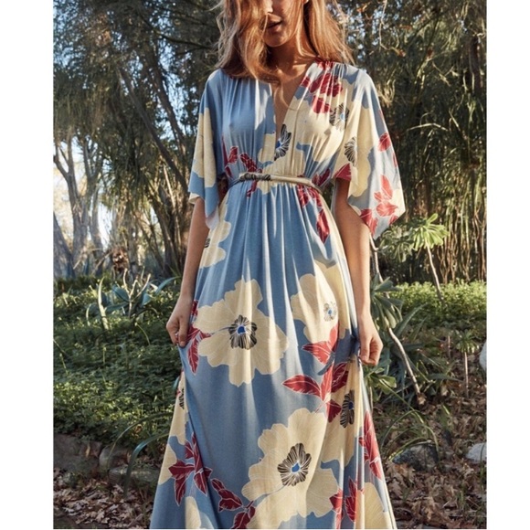 Vestito Maxi Donna Lovedrobe - Scollo A V Con Stampa Floreale Astratta - Foto 10